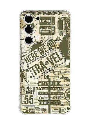 Чехол с утолщёнными углами на samsung galaxy s22 plus путешествия (принт 324)