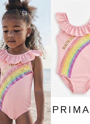 Суцільний купальник 🌈 з паєтками від primark 5-6 років, 116 см і