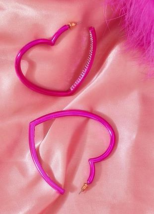 Серьги гвоздики женские сердечки с камешками prettylittlething розовые