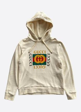 Худі кофта толстовка свитер свитшот реглан худи gucci біле з логотипом
