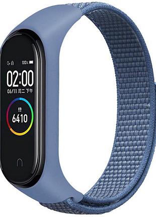 Ремешок nylon new для xiaomi mi band 3/4/5/6/7 blue