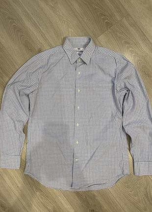 Чоловіча сорочка uniqlo в дрібну клітинку s