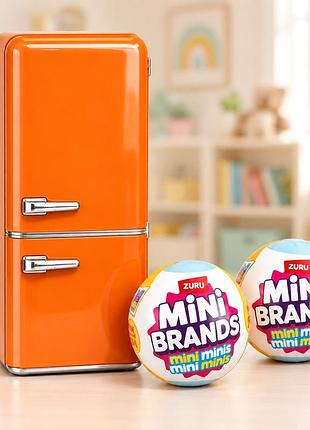 Игровой набор с мини холодильником mini brands fill the fridge / минихолодильник + 2 шара-сюрприз