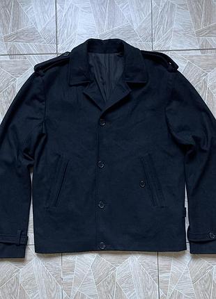 Куртка allsaints lancer military wool blend jacket men’s black zip button peacoat l