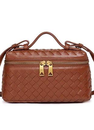 Жіноча сумка-косметичка в2005 vanity bag крос-боді світло-коричнева