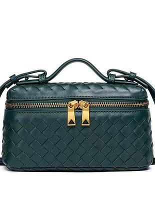 Жіноча сумка-косметичка в2005 vanity bag крос-боді зелена