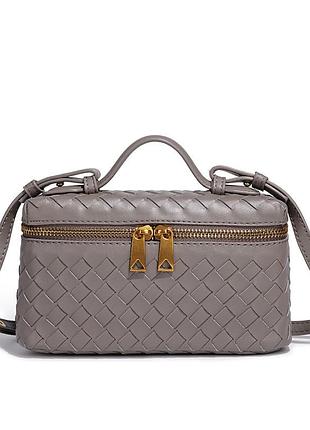 Жіноча сумка-косметичка в2005 vanity bag крос-боді темно-сіра