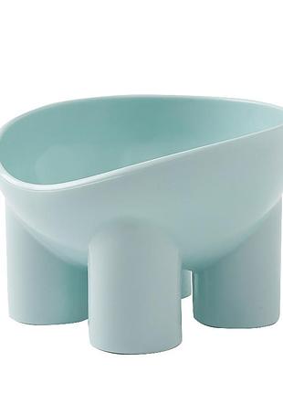 ©➀миска для котів taotaopets turquoise з підставкою інтер'єрна годівниця для котів та собак кругла бірюзов ku-22