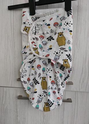 Європелюшка кокон на липучках little burrito  на 0-3м