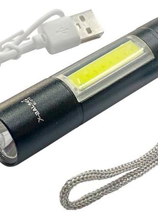 Ліхтар тактичний x-balog 86мм x 1led x 1cob x li-ion (160-bl510xpe)