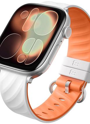 Ремешок blueo lollipop silicone для apple watch 42(ser.1-3)/44/45/46/49mm white orange