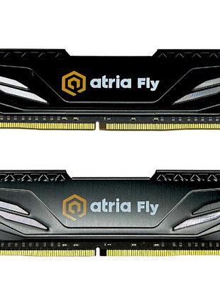 Оперативна пам'ять atria fly 16gb kit 2x8gb dimm ddr4 3200mhz black (uat43200cl18bk2/16)
