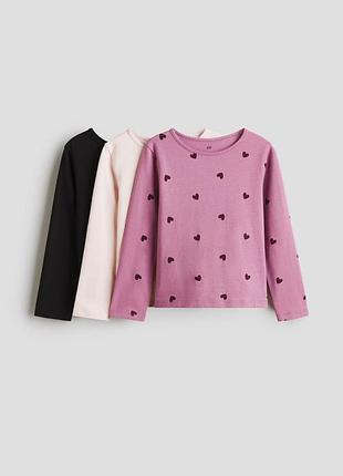 Набор лонгсливов h&amp;m (3 шт.) | футболка с длинным рукавом для девочки