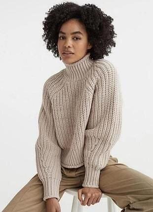 Теплый мирор фактурной вязки h&amp;m