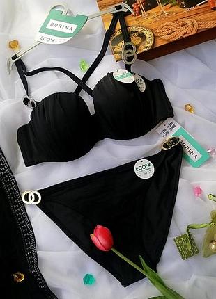 Роздільний чорний купальник з чашечками dorina 75b/s