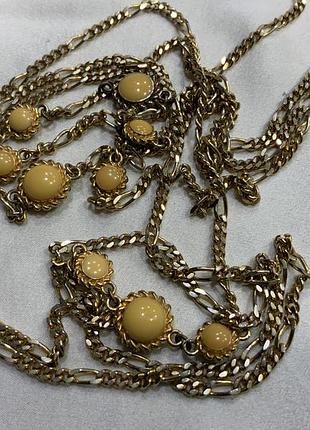 ✨ ⚜️ 💛 винтажное длинное цельное ожерелье-сотуар желтая эмальы vintage layering statement necklace 💛 ⚜️ ✨