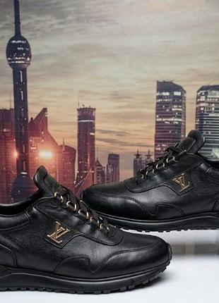 Мужские кожаные кроссовки / туфли louis vuitton runner. материал верха: 100% натуральная мягкая кожа высокого качества. размер 44, длина стельки 28 см