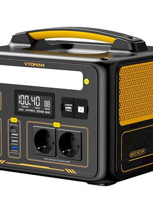 Зарядная станция vtoman jump 600x lifepo4 299 вт·ч 600 вт портативная аккумуляторная электростанция с инвертором