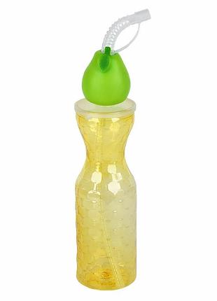 Дитяча пляшка juicy fruits r38205 з трубочкою 500 мл жовта з салатовим