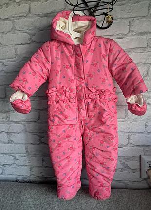 Уютный зимний комбинезон-трансформер mothercare для девочки (9–12 мес, 80 см) 🌸