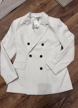 Піджак жіночий h&m двобортний молочний