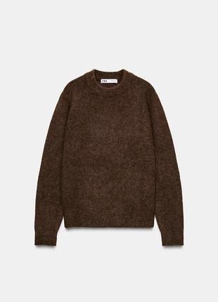 Zara стильный женский свитер модного окраса с добавлением альпаки и шерсти