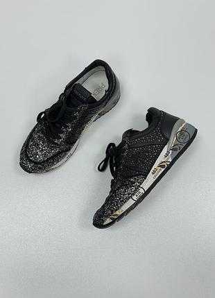 Оригінальні кросівки premiata w glitter leather sneakers black 2543