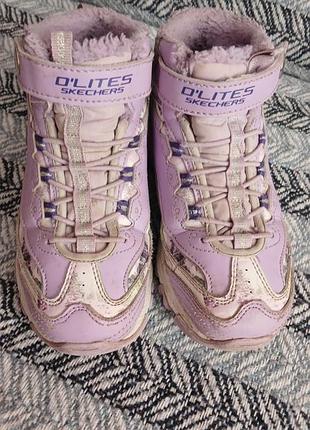 Черевики для дівчаток skechers фіолетові, розмір 30, довжина устілки 19 см