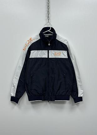 Шикарна куртка emporio armani eа7 printed nylon jacket navy/white