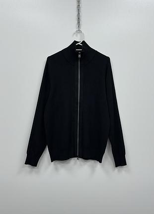 Шикарний светр bogner logo full zip knitted sweater black