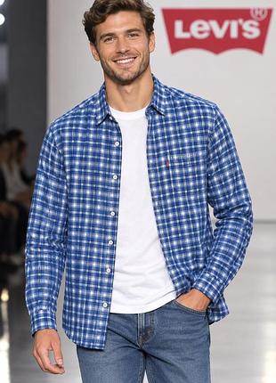 Чоловіча сорочка levi’s синя m бавовна