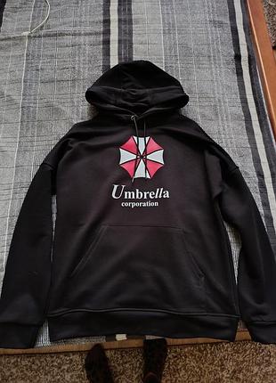 Худі чоловіче чорне з логотипом umbrella corporation