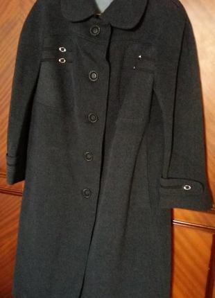 Жіноче демісезонне вовняне сіре пальто розмір xxl-3xl/52-54.1 фото