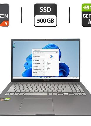 Ноутбук asus x509d / 15.6" (1920x1080) ips / amd ryzen 5 3500u (4 (8) ядра по 2.1 - 3.7 ghz) / 8 gb ddr4 / 500 gb ssd / nvidia