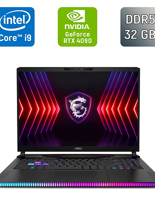 Ігровий ноутбук msi raider ge68 hx 14vig / 16" (3840x2400) ips / intel core i9-14900hx (24 (32) ядра по 1.6 - 5.8 ghz) / 32 gb