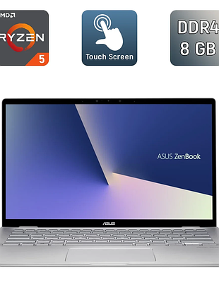 Ультрабук-трансформер asus zenbook q406da / 14" (1920x1080) ips touch / amd ryzen 5 3500u (4 (8) ядра по 2.1 - 3.7 ghz) / 8 gb