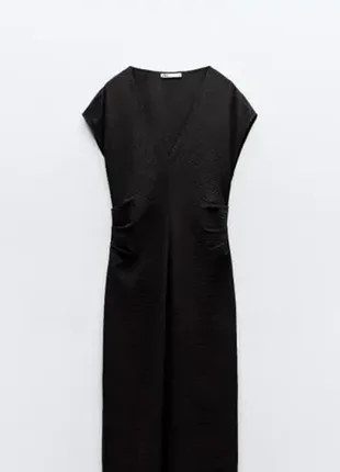 Чорна сукня міді від zara 4
