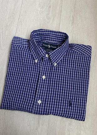 Чоловіча синя сорочка в клітинку polo ralph lauren yarmouth розмір приблизно м