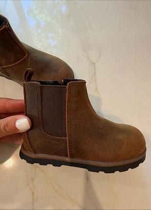 Черевики для дівчинки zara коричневі 24 розмір, устілка 15.5 см, шкіряні челсі
