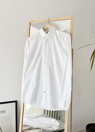 Чоловіча сорочка hugo boss біла бавовняна slim fit