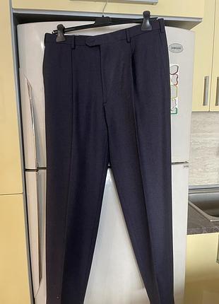 Брюки чоловічі brioni cortina сині, розмір 50 (l), 100% virgin wool