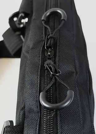 Чоловіча тактична сумка барсетка месенджер (планшетка) slim patch black, чорна через плече 2