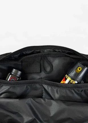 Чоловіча тактична сумка барсетка месенджер (планшетка) slim patch black, чорна через плече 4