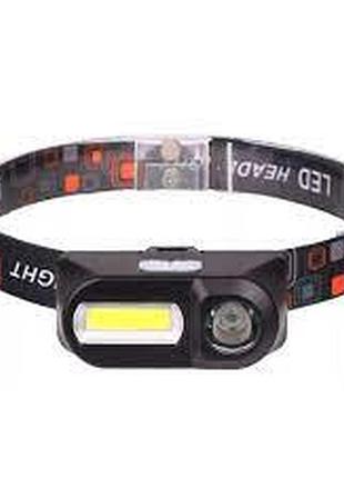 Маленький фонарь налобный police gl-211-хре-cob от usb с магнитом, встроенный аккумулятор