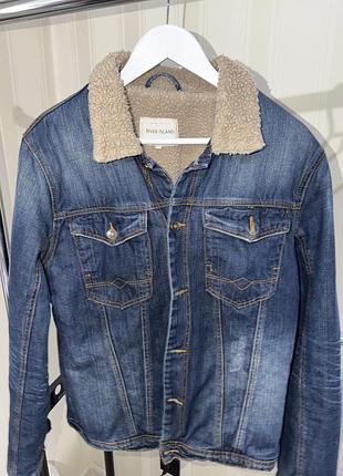 Куртка чоловіча river island джинсова тепла синя