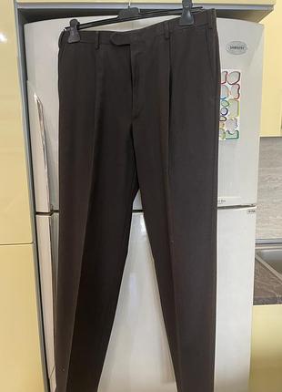 Брюки чоловічі brioni шоколадні, розмір 50, 100% вовна super 150's