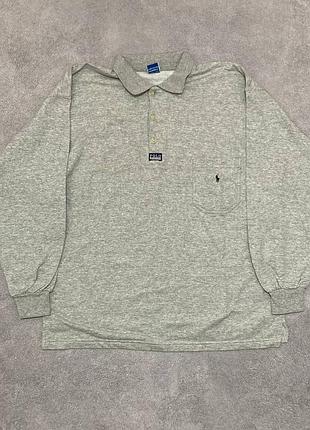 Винтажный лонгслив поло polo ralph lauren