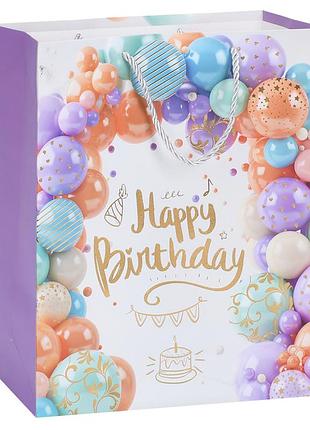 Пакет подарочный happy birthday mk 5951-m-4 размер 32х26х10 см