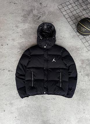 Чоловіча зимова куртка jordan темно-синя з капюшоном s–xxl