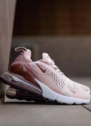 Кросівки nike air max 270 barely rose легкі спортивні для активних жінок найк еір макс 270 рожеві